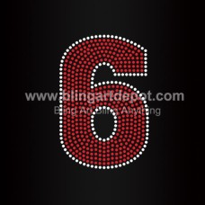 Number Six Rhinestone Heat Transfers